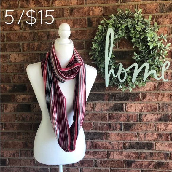 Accessories - ✨5/$15 NWOT Pink Striped Infinity Scarf